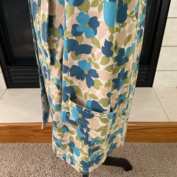 Vintage Y2K Old Navy Retro 60’s Style Floral Print Trench Coat, Women’s Sz S - Picture 5 of 11